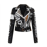 Leopard Motorcycle PU Vegan Leather Jacket