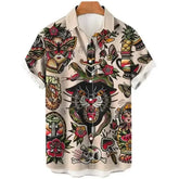 3D Tiger Graphic Animal Elements Print Shirts Short Sleeve