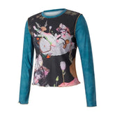 90s Mesh Long Sleeve Blouse