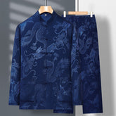 Spring And Summer Middle-aged And Elderly Tang Dress Long-sleeved Silk | Urban Wear Outsiders
