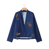 Harajuku Japandi Kimono Haori Noragi Linen Cotton Kimono Jacket (Shirt) V23 - Front View | Urban Wear Outsiders