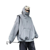 Dark Windproof High Neck Hoodie