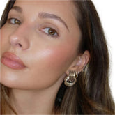 Pendiente de aro irregular de acero inoxidable chapado