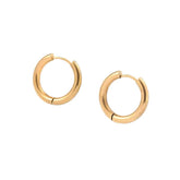 Pendientes de aro gruesos vintage de acero inoxidable chapado grueso