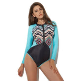 Abstract Patterns One-piece Long-Sleeve Swimwear
