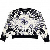 Acrylic Eye Graphic Knit Crop Sweater Black / M