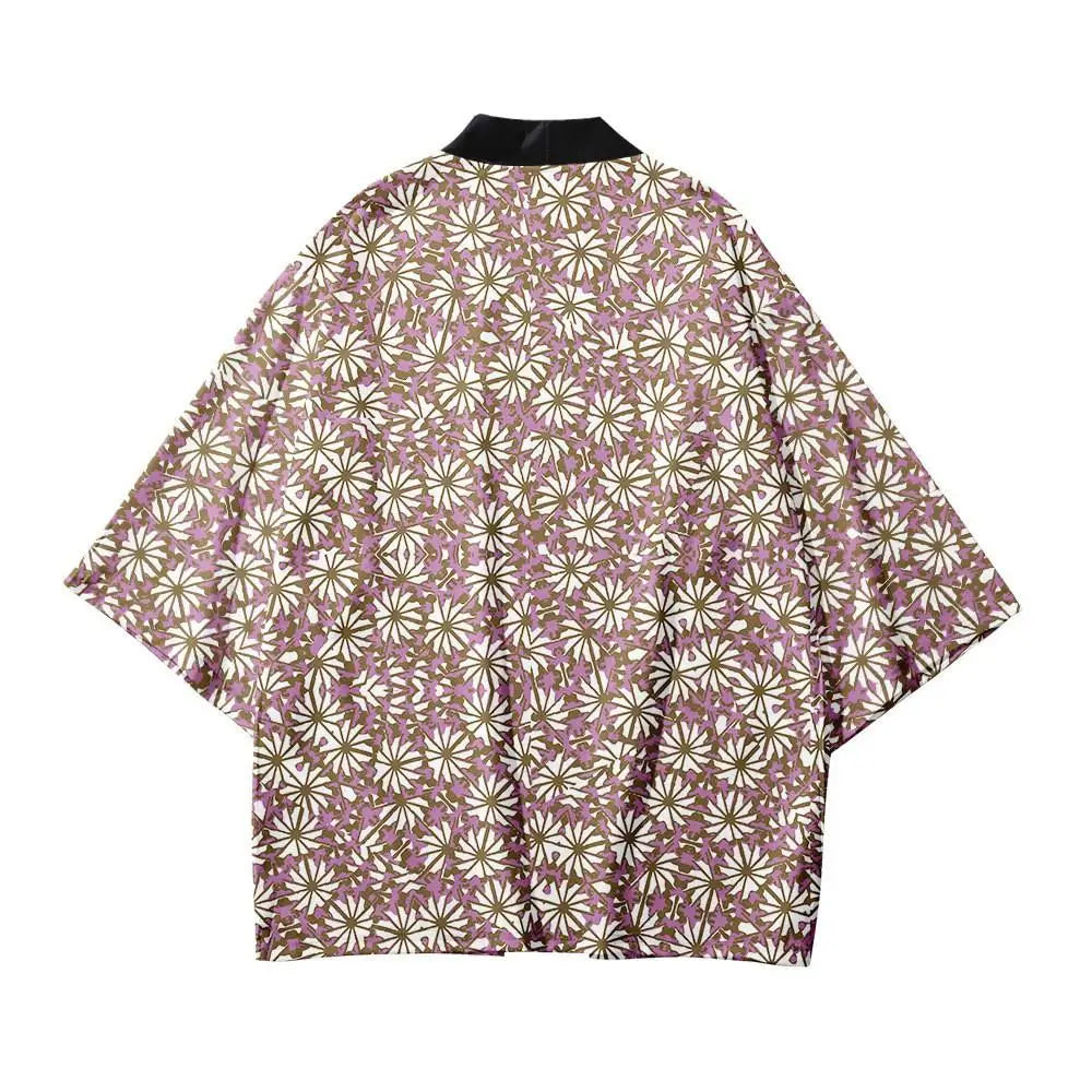 Aesthetic Flowers Japanese Style Kimono - Grey / 4XL