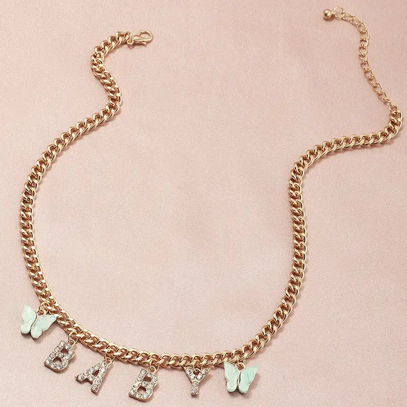 Aesthetic Metallic Butterflies Necklaces - Baby - Necklace