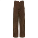 Aesthetics Solid Corduroy Wide Leg Pants