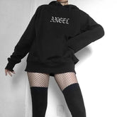 Angel Gothic Hoodie with Minimal Front Print