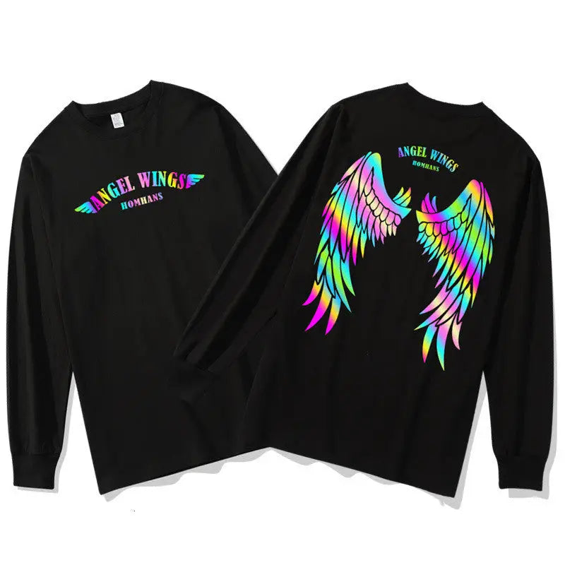 Angel Wings Reflective Sweatshirt - Black / XS - SWEATSHIRT