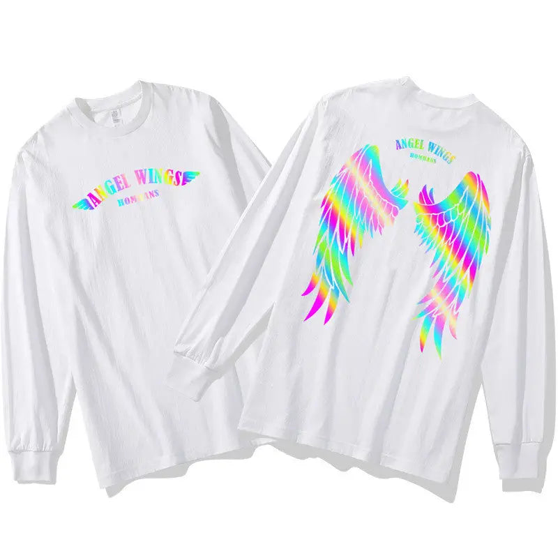 Angel Wings Reflective Sweatshirt - White / XS - SWEATSHIRT