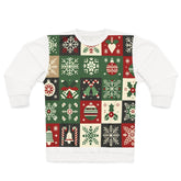 Area Christmas Sweatshirt with Festive Pattern Grid XS