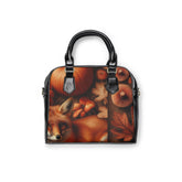 Autumn Leaves Area Shoulder Handbag 9.45’’ x 8.27’’ / Black