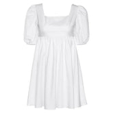 Backless Up Puff Sleeve Elegant Dress