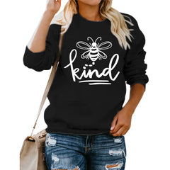 Bee Kind Vegan Friendly Sweatshirt - Black / White font / S