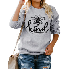 Bee Kind Vegan Friendly Sweatshirt - Grey / Black font / S