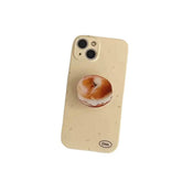 Beige iPhone Case with Bagel Folding Holder Stand