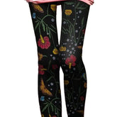 Black Butterfly And Flower Pantyhose