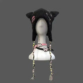Black Skull Cat Ear Hats for Women