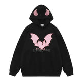Broken Heart and Devil Horns Embroidery Hoodie