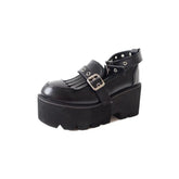 Buckle Grunge PU Vegan Leather Boots