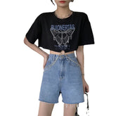 Butterfly Loose With Chains Crop Top