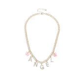 Butterfly Rhinestone Letter Necklace for Everyday Wear