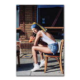 Canvas Wall Art Girl Wearing Denim Bathing Suit 20X30cm