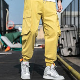 Cargo Pants Multi-Pocket Harem Design with Elastic Waist