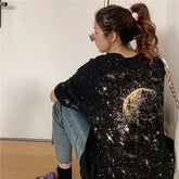 Casual Moon and Stars Oversize T-Shirt