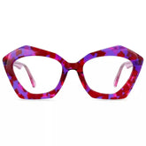Cat Eye Acetate Floral Frames Purple Red