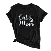 Cat Mom Printed T-Shirt