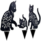 Cat Silhouette Metal Art Yard Decoration