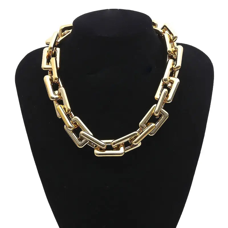 Chain Exaggerated Square Accessories - Gold / One Size