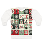 Christmas Sweatshirt Grid Print with Enchanting Holiday