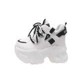 Chunky Platform Double Lace Up Sneakers Euro Size White / 34
