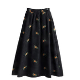 Corduroy Floral Embroidery Skirts