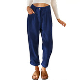 Corduroy High Waist Loose Straight Pants