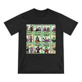 Cotton Terror T-Shirt with Horror Characters Design Black