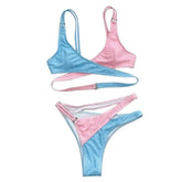 Cross Bandage Bikini Two Piece Swimwear Set