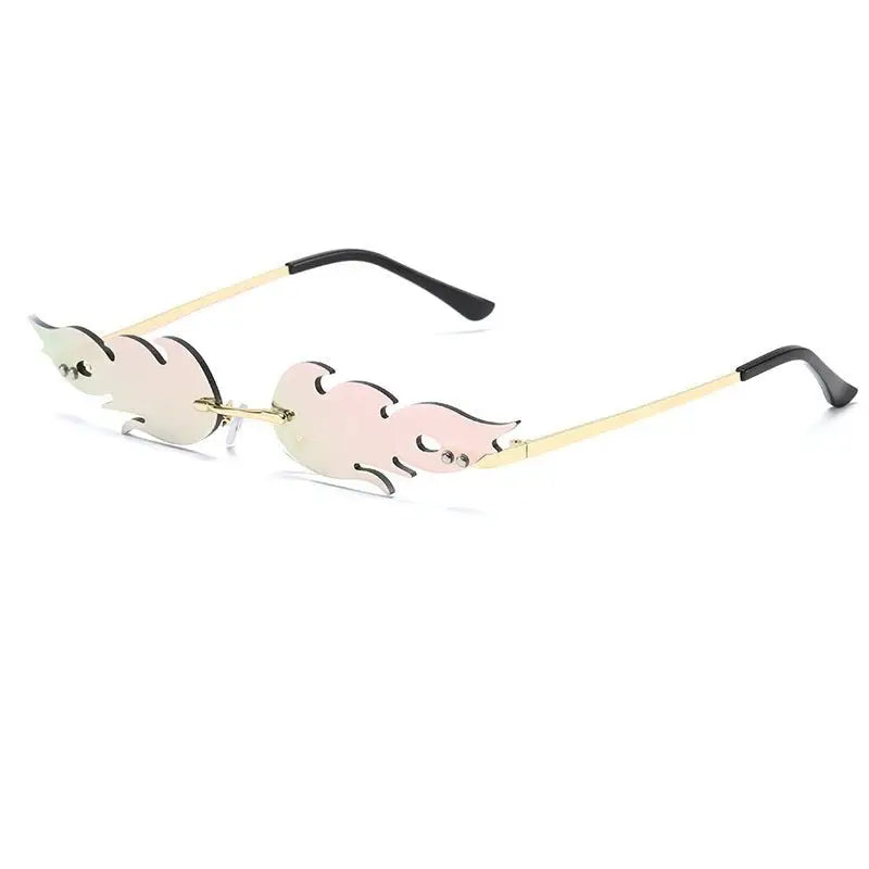 Cyberpunk Kitch Flame Sunglasses - Pink - Accesories