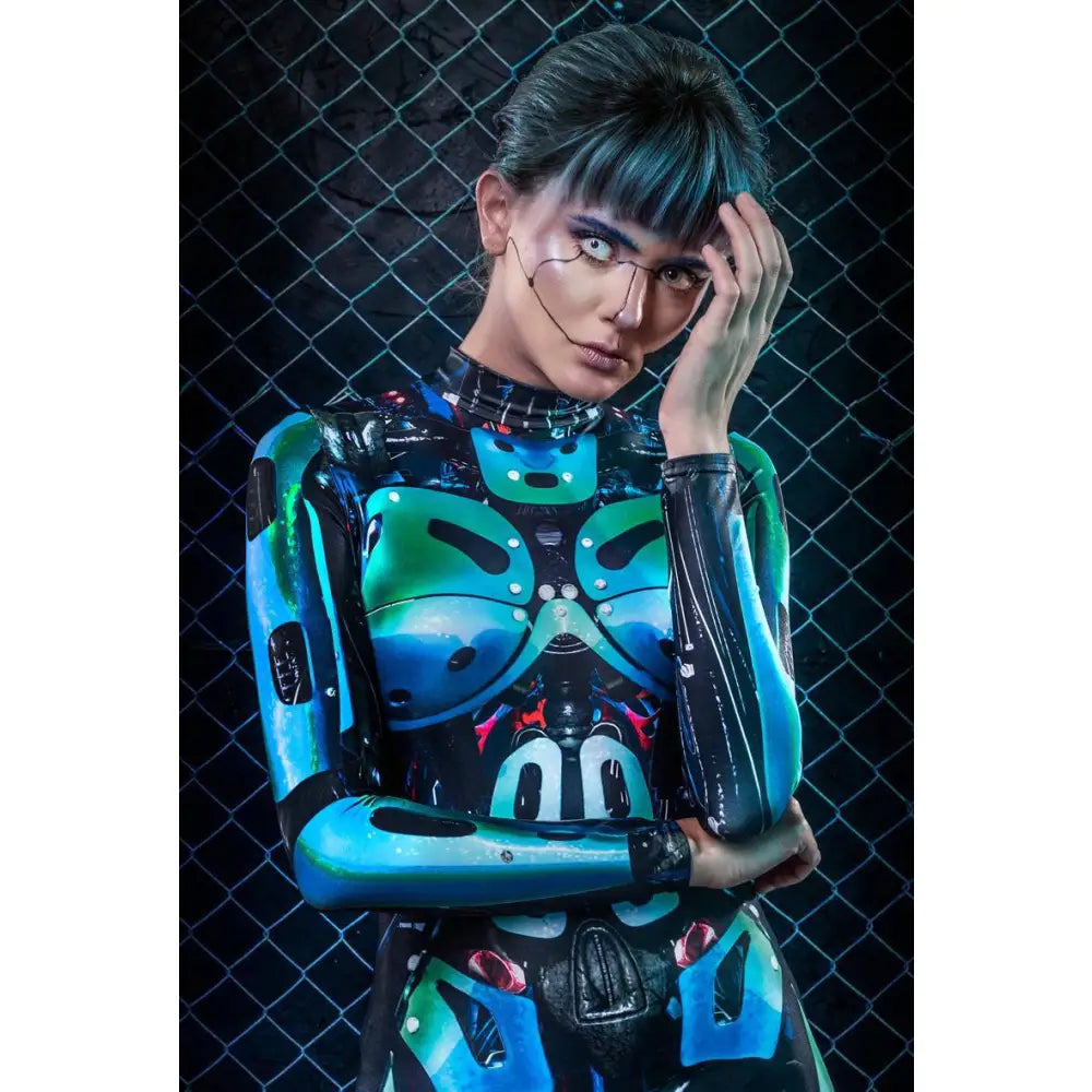 Cyberpunk Sexy Robot Costume - Blue / S - 2077