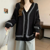 Happy Face Langarm-Strickjacke mit Knopfleiste