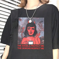 Devil Girl Angel T-Shirt - Black / M