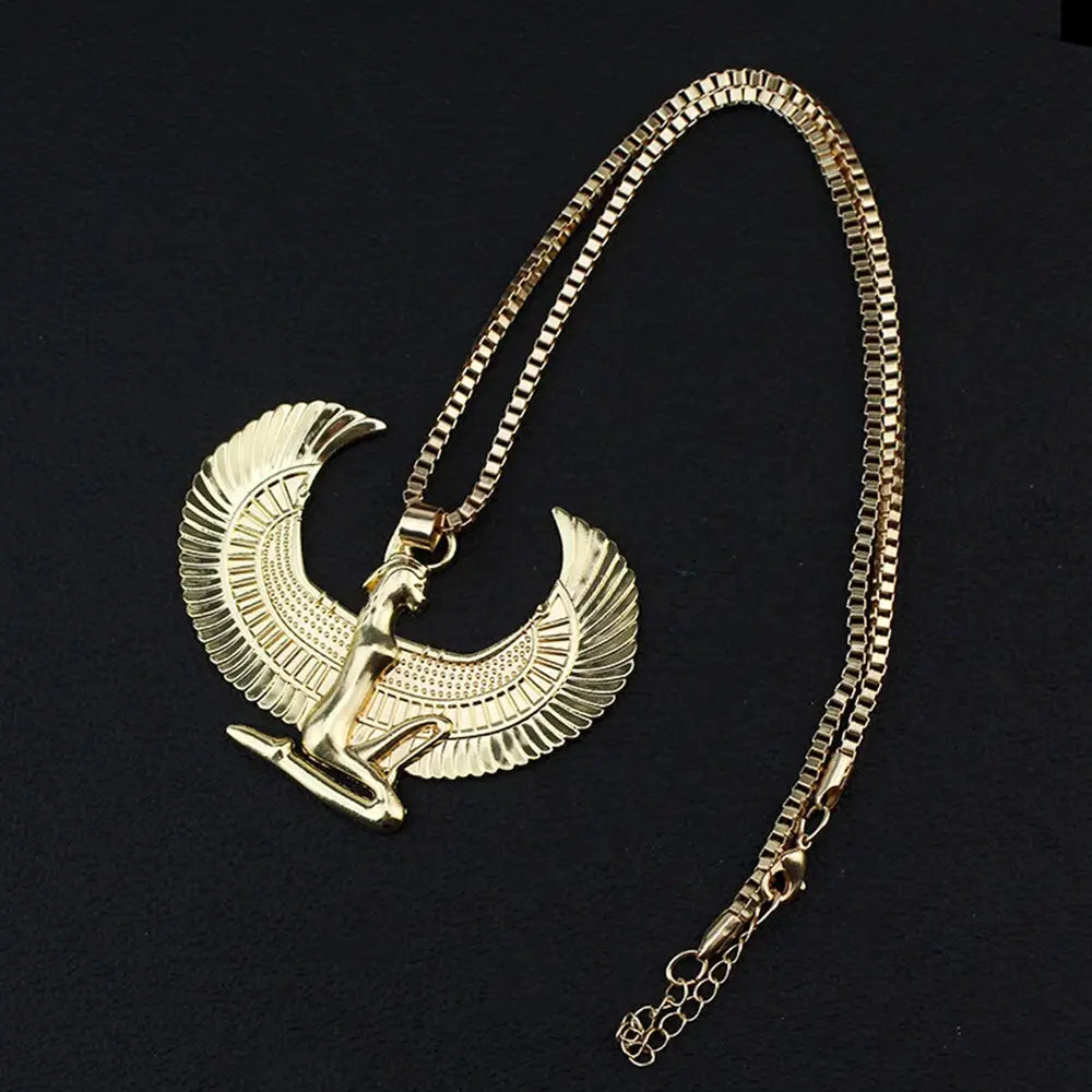 Egyptian Goddess Isis Wings Pendant Necklace - One Size