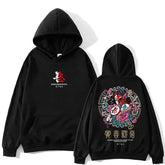 Embroidered Japanese Hoodie Best Street Style Black / M