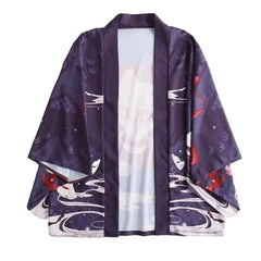 Evil Oni Kitsune Kabuki Masks Purple Kimono - One Size