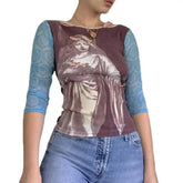 Fairy Angel Patchwork Mesh Blouse