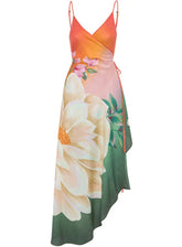 Floral One Piece Swimsuit Bikini Skirt Dress / S